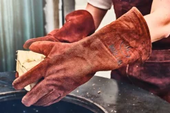 White Fire BBQ Handschoenen / Ovenhandschoenen Leer - Bruin - 2 stuks