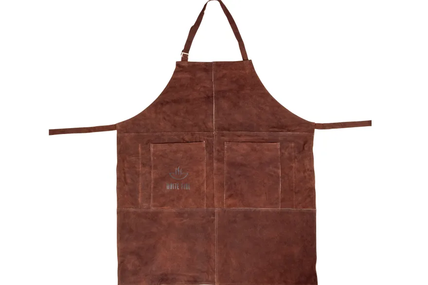 White Fire BBQ Schort & Handschoenen Leer - Bruin - 3-delig