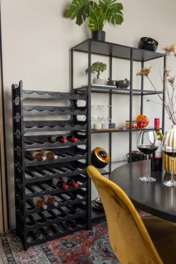 Wijnrek Stapelbaar Zwart - Kunststof - 36 flessen - 6 stuks
