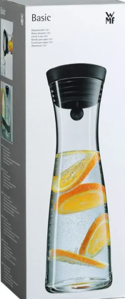 WMF Karaf / Waterkaraf - Basic - Drupvrij - Zwart / Zilver - 1 liter