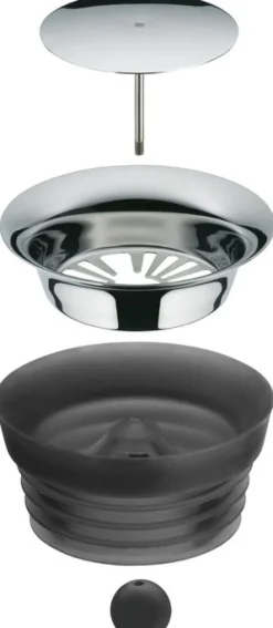 WMF Karaf / Waterkaraf - Basic - Drupvrij - Incl. Fruitfilter - Zwart / Zilver - 1.5 liter