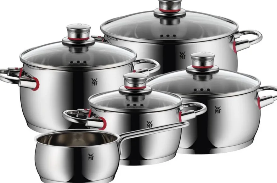 WMF Pannenset Quality One - RVS - 5 Delig - Kookpan ø 16, 20, 20 en 24 cm en Steelpan ø 16 cm