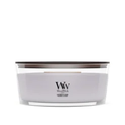 WoodWick Geurkaars Ellipse Lavender & Cedar - 9 cm / 19 cm - Geurkaars in Glas - Houten Lont