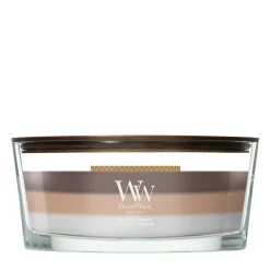 WoodWick Geurkaars Ellipse Trilogy Radiant Cashmere - 9 cm / 19 cm - Geurkaars in Glas - Houten Lont