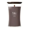 WoodWick Geurkaars Large Iris Woods - 18 cm / ø 10 cm - Geurkaars in Glas - Houten Lont
