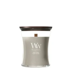 WoodWick Geurkaars Medium Wood Smoke - 11 cm / ø 10 cm - Geurkaars in Glas - Houten Lont