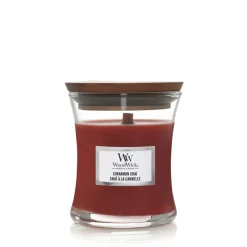WoodWick Geurkaars Mini Cinnamon Chai - 8 cm / ø 7 cm - Geurkaars in Glas - Houten Lont