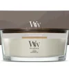 WoodWick Giftset Geurkaars Ellipse Fireside - Geurkaars in Glas - Houten Lont