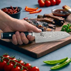 Yaxell Santokumes Ran 12.5 cm - 69 laags roestvrij damast staal - canvas Micarta heft
