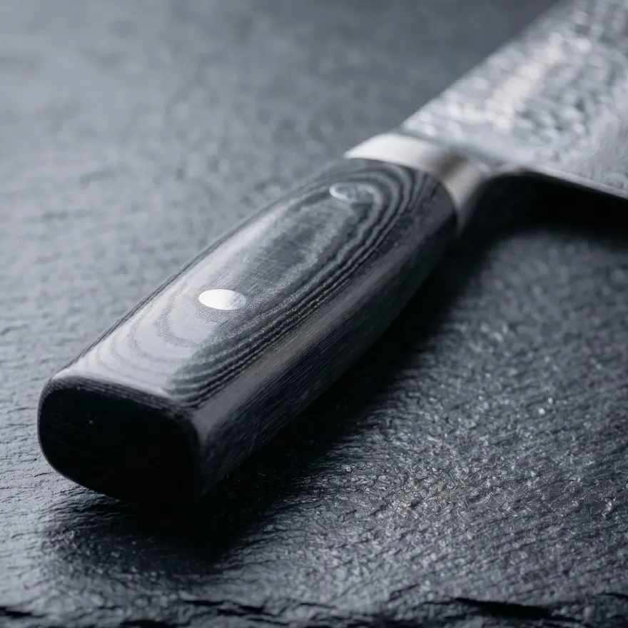 Yaxell Santokumes Zen 12.5 cm - 37 laags roestvrij damast staal - canvas Micarta heft
