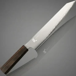 Yaxell Vleesmes Hana 23 cm - 3 laags RVS - donkerbruin Pakkahouten heft